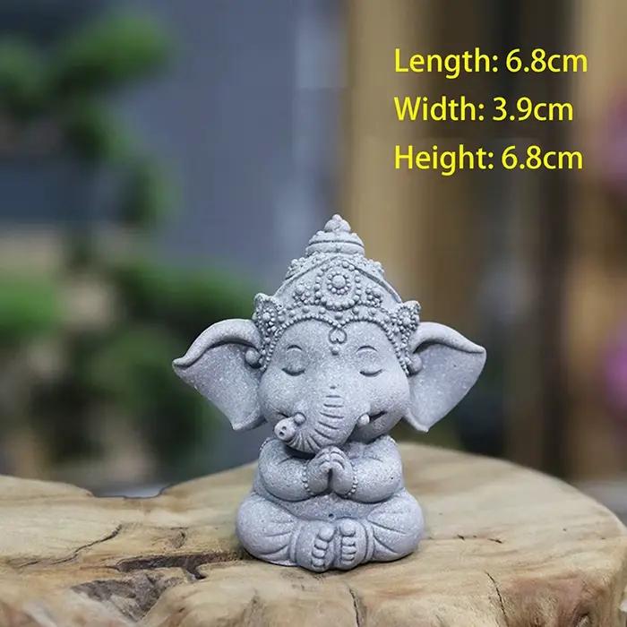【Nouveau】 1 pièce de statue d'éléphant avec mains fermées dans la position de prière, une statue d'é