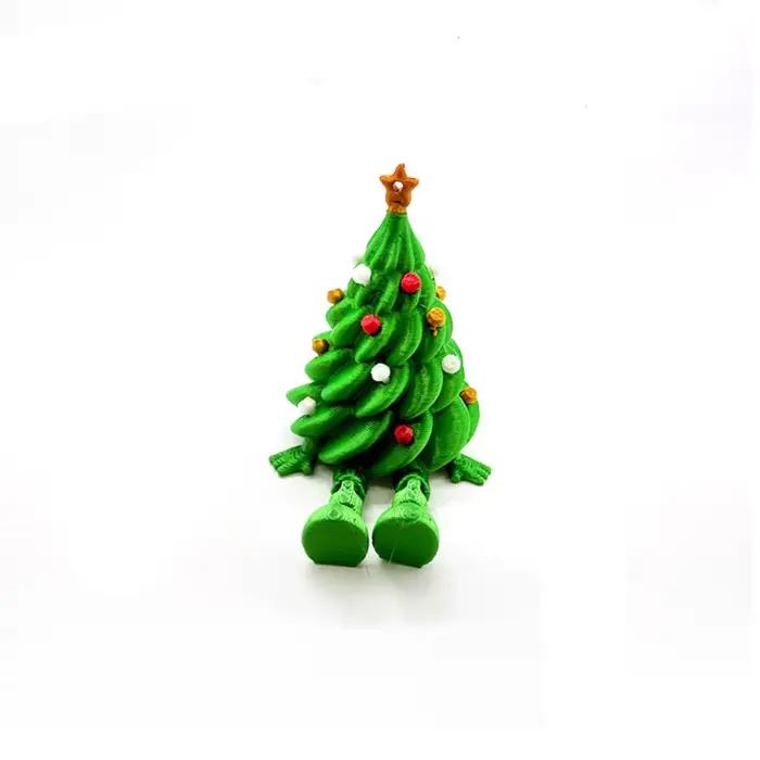 Décor de fête coloré imprimé en 3D, arbre de noël amusant et Unique, modèle d'arbre de noël vert, ca