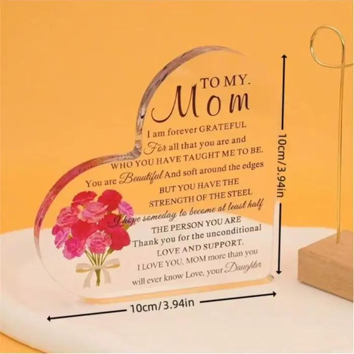 Artisanat décoratif en acrylique, cadeau de fête des mères, cadeau d'anniversaire idéal pour maman, 