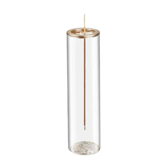 Brûleur d'encens en verre moderne, porte-encens volant Anti-cendres avec cendrier en verre amovible 