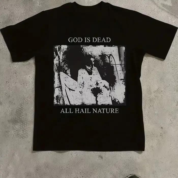 T-shirts graphiques God Is Dead - T-shirts à thème horrifique nihiliste et misanthropique, coupe rég