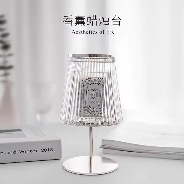 Photophore en verre, porte-bougie d'aromathérapie, couvercle de bougie, décoration intérieure style 