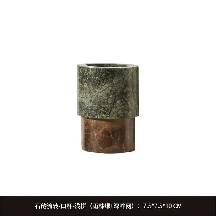 Bouteille de Lotion en marbre à blocs de couleur nordique et plateau d'aromathérapie, accessoires de