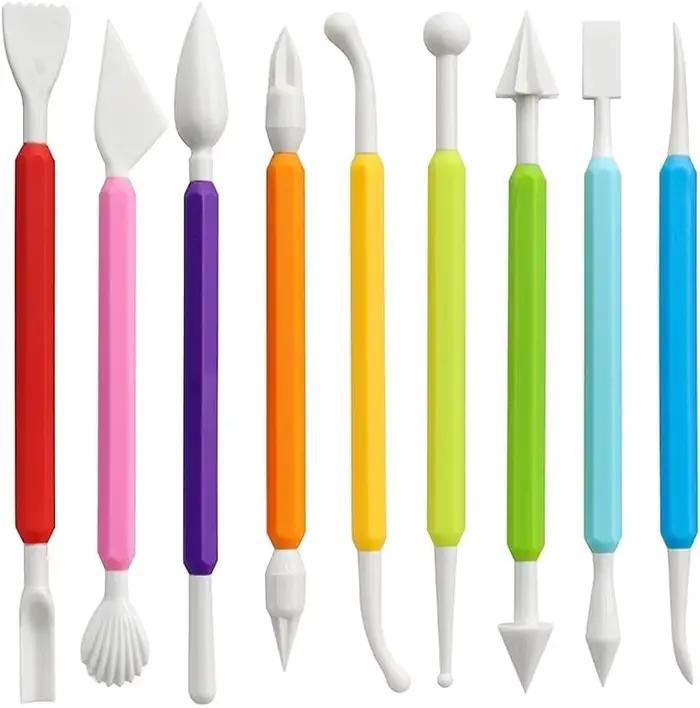 Kit d'outils pour argile à séchage à l'air, outils de sculpture en plastique pour projets DIY, ensem