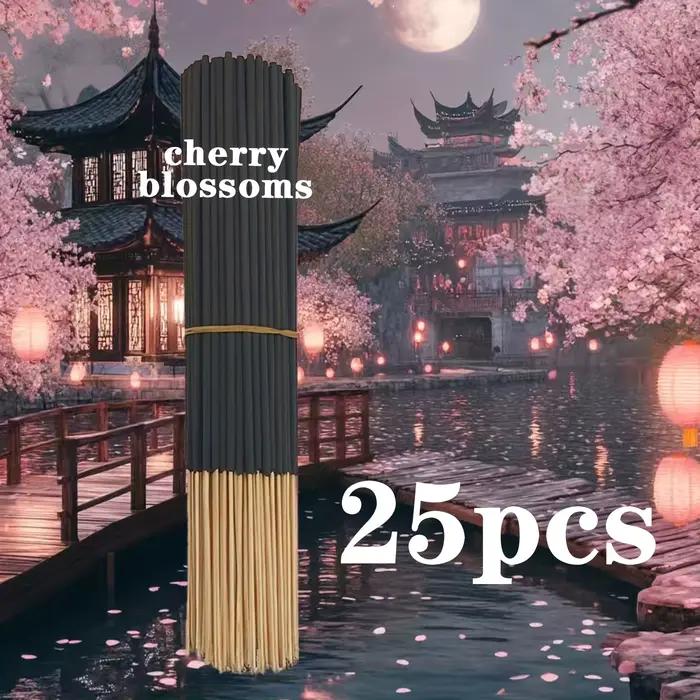 25/55/75/100 pièces bâtons d'encens de fleurs de cerisier japonaises, longue durée de combustion, li
