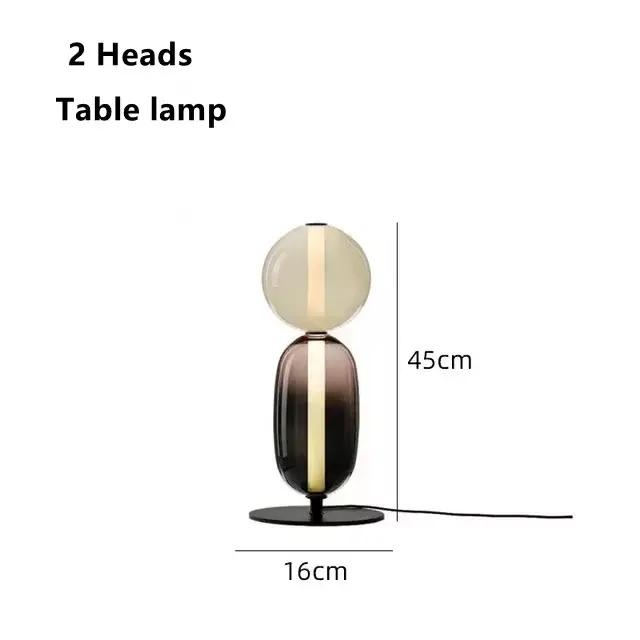 Lampe de sol Candy au design italien, lampe de table LED avec abat-jour en verre