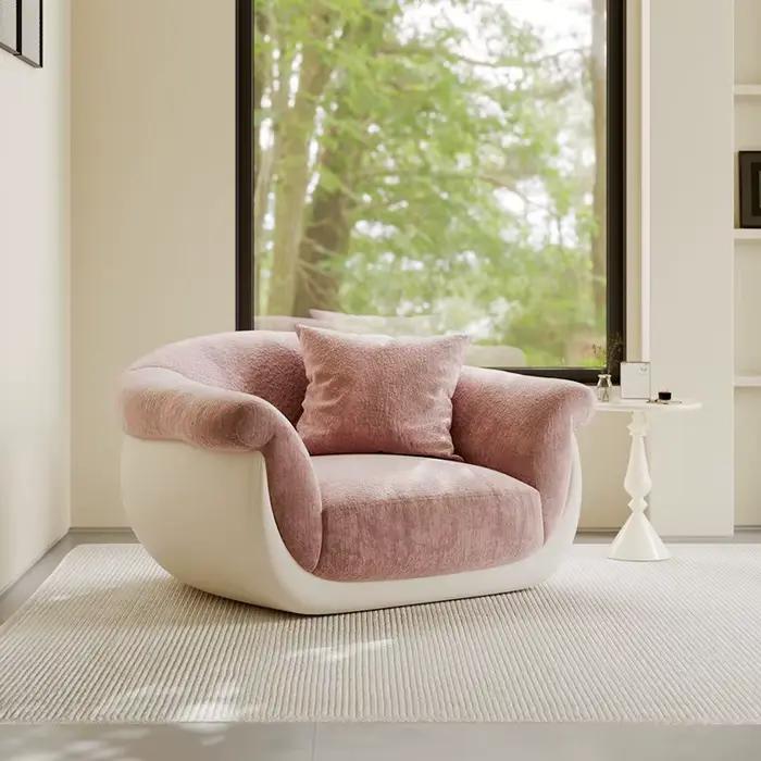 Fauteuil individuel de détente en velours de haute qualité, confortable et moderne, pour salon