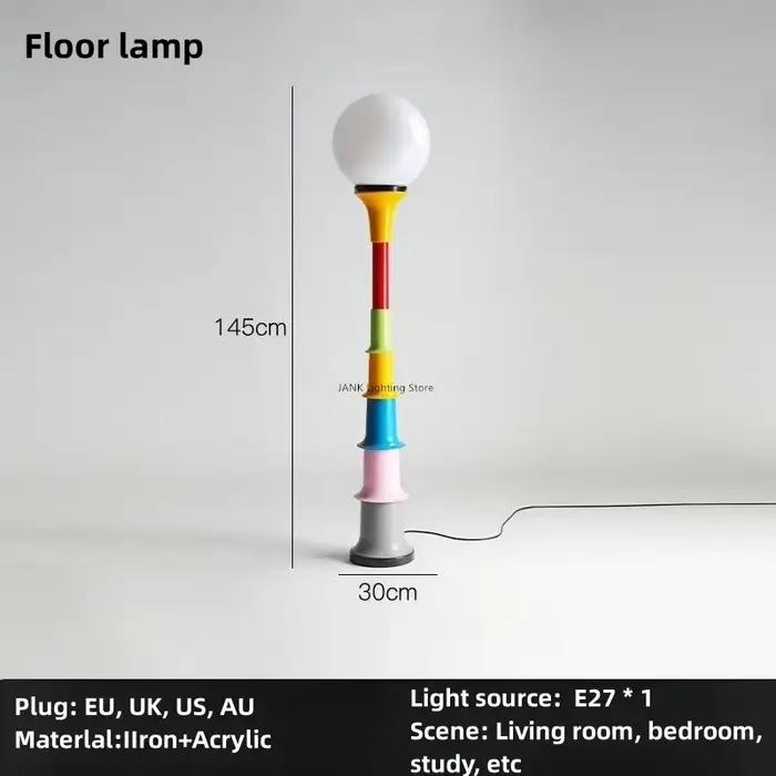 Lampadaire Colonne Romaine Macarons, Lampe sur Pied, Art Rétro, Couleur Bonbon, Salon, Salle d'Étude