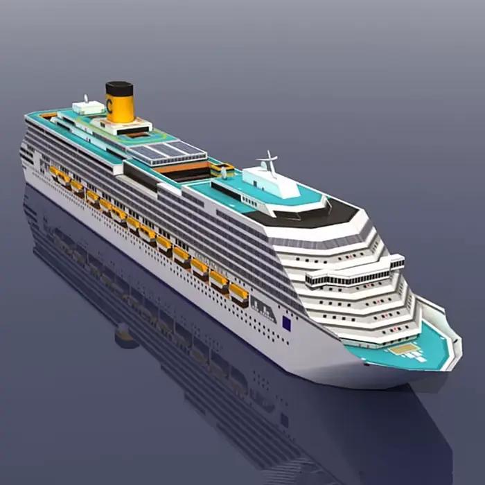 Modèle de bateau de croisière en papier, modèle 3D de bateau de croisière, puzzle DIY, artisanat en 
