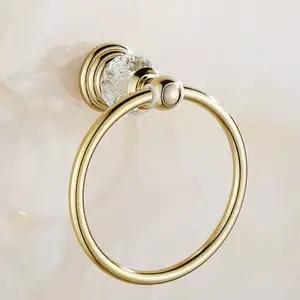 Ensemble d'accessoires de salle de bains de couleur or cristal de luxe, ensemble de matériel de bain