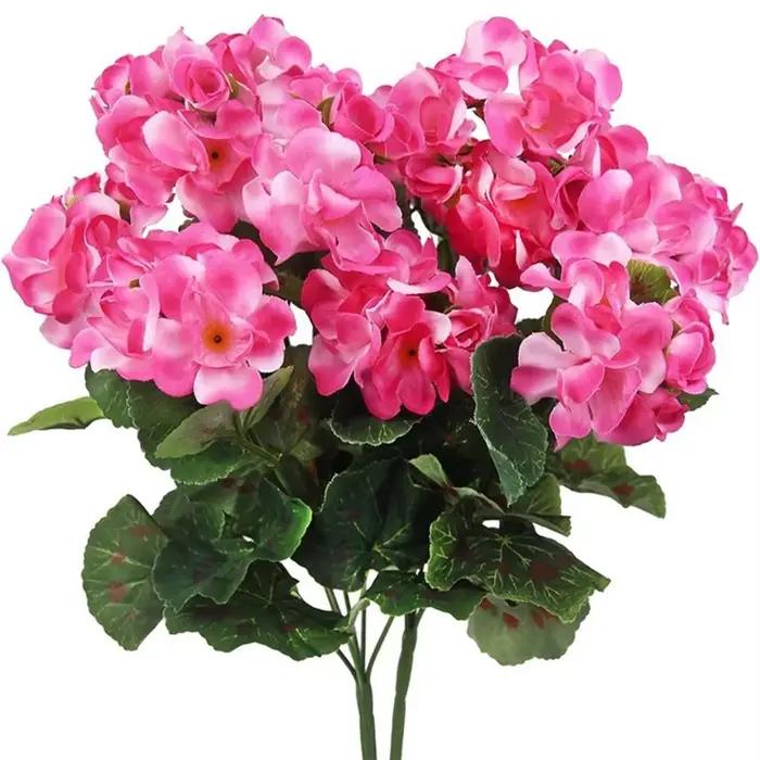 Fleurs de Bégonie Artificielles, Vases de Couronne de Festival, Fournitures de Bouquets de Patients 