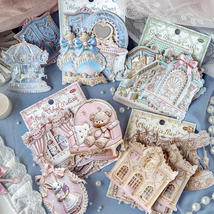 8 paquets/LOT de autocollants en papier décoratifs rétro, mignons et charmants, série de lettres à f