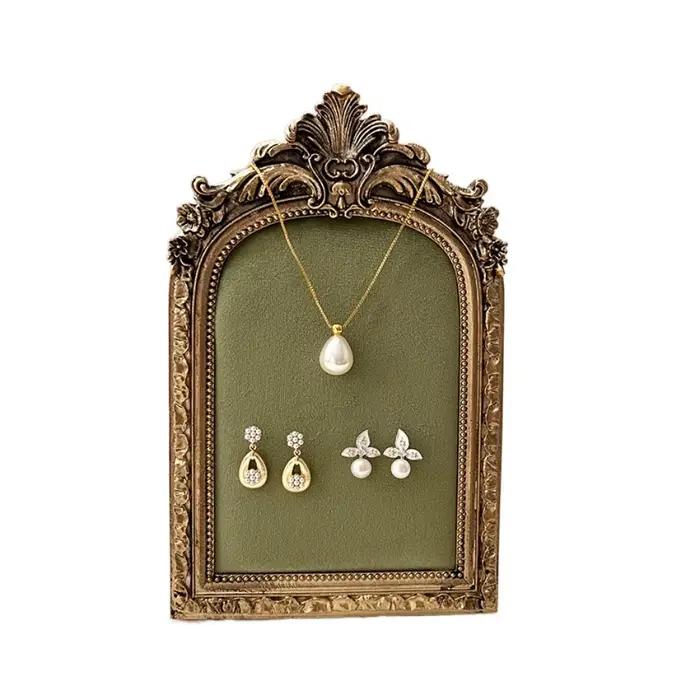 Présentoir à colliers vertical fait main motif floral, buste de présentation de bijoux multifonction