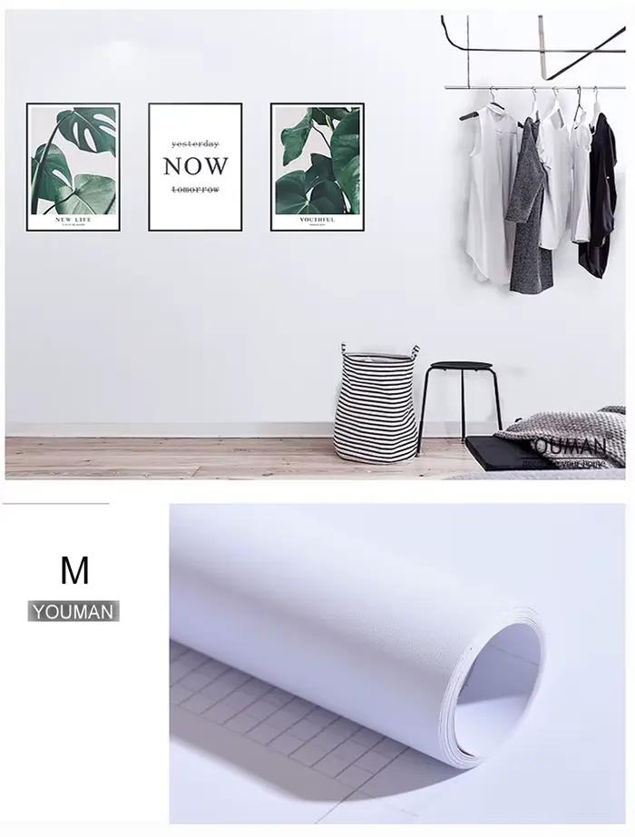 Papier peint auto-adhésif noir mat, papier adhésif décoratif en vinyle pour meubles de salon, décora