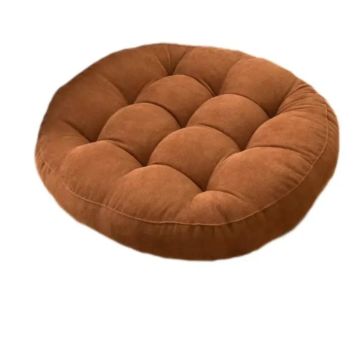 Coussin rond épais et grand, doux et confortable, rembourré, pour la méditation et le yoga, décorati