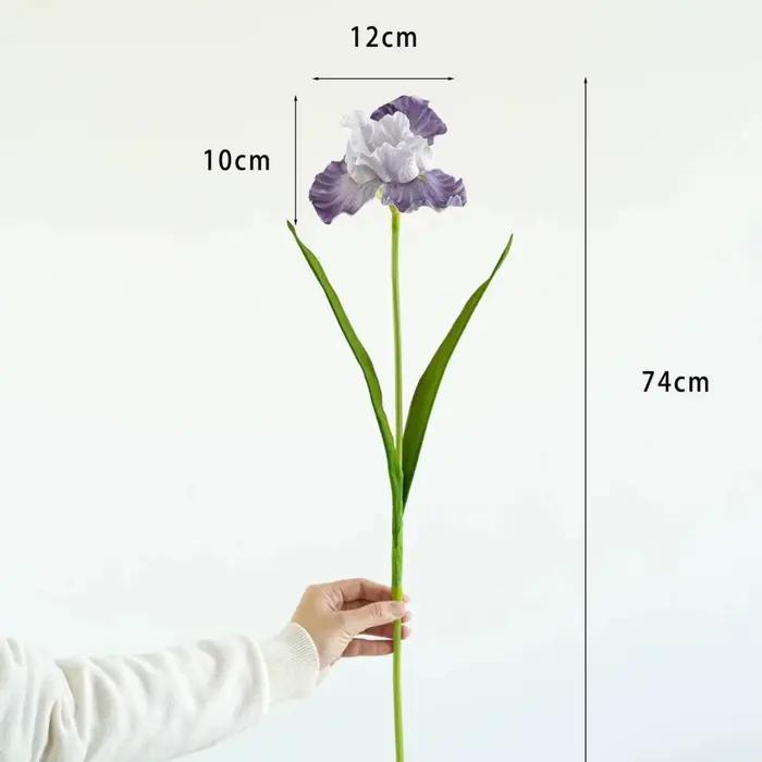 Fleur d'iris artificielle violette en PU, élégance pour la décoration de la maison, salle de mariage