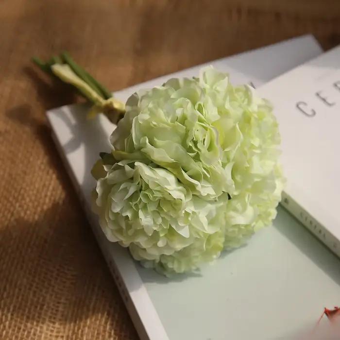 Bouquet de Pivoines Artificielles pour Décoration de Mariage, Fausses Fleurs, Hortensias Bon Marché,
