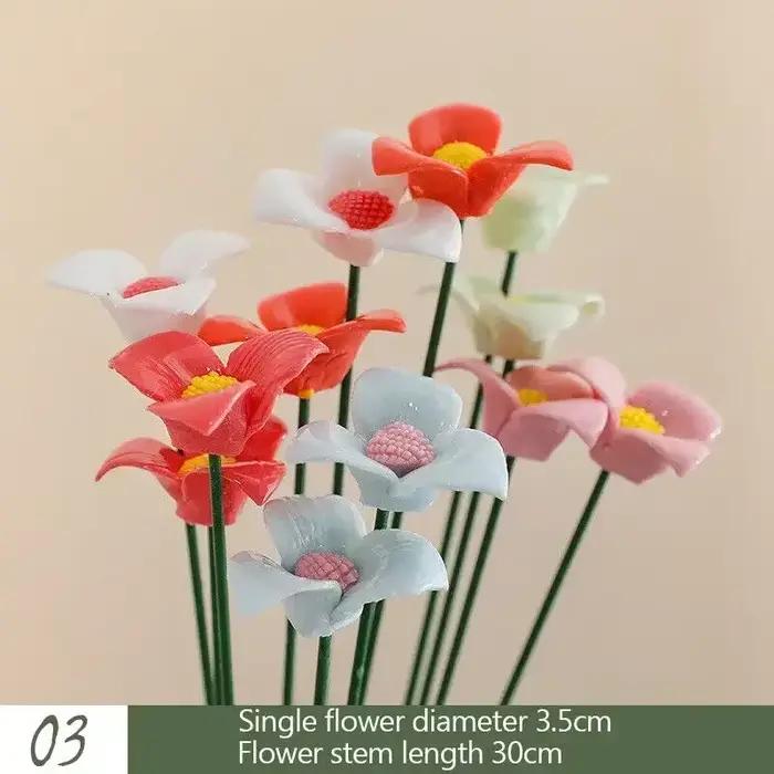 Piquet de fleurs en céramique fait à la main, décor de jardin, art créatif, décoration florale, acce