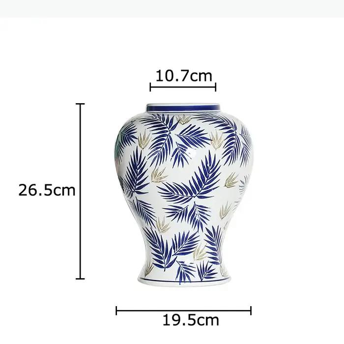 Vase en porcelaine bleu et blanc, pots de plantes, décoration de table, ornements, arrangement de fl