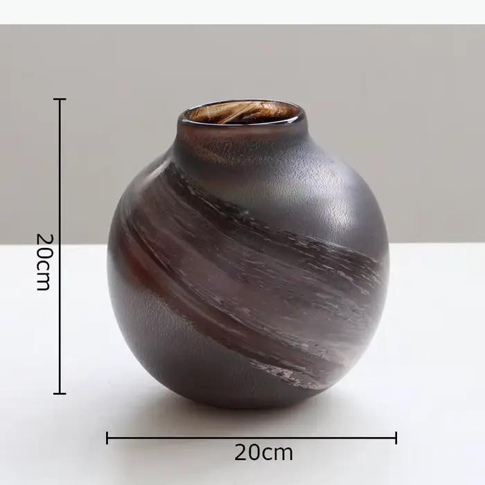 Vase rond en verre peint, pots de plantes, décoration de table, arrangement floral, vases floraux cr