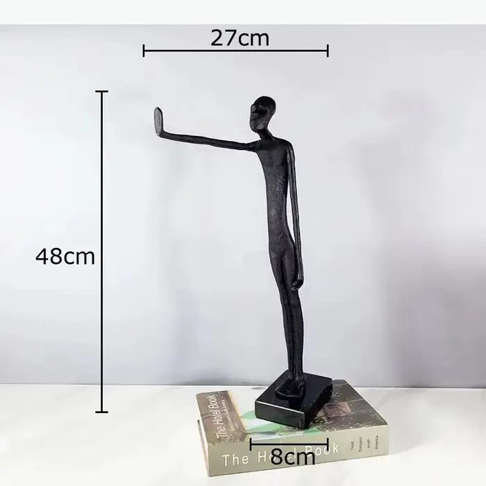 Statue de personnage abstrait en métal, artisanat, décoration de bureau, ornements créatifs, figurin