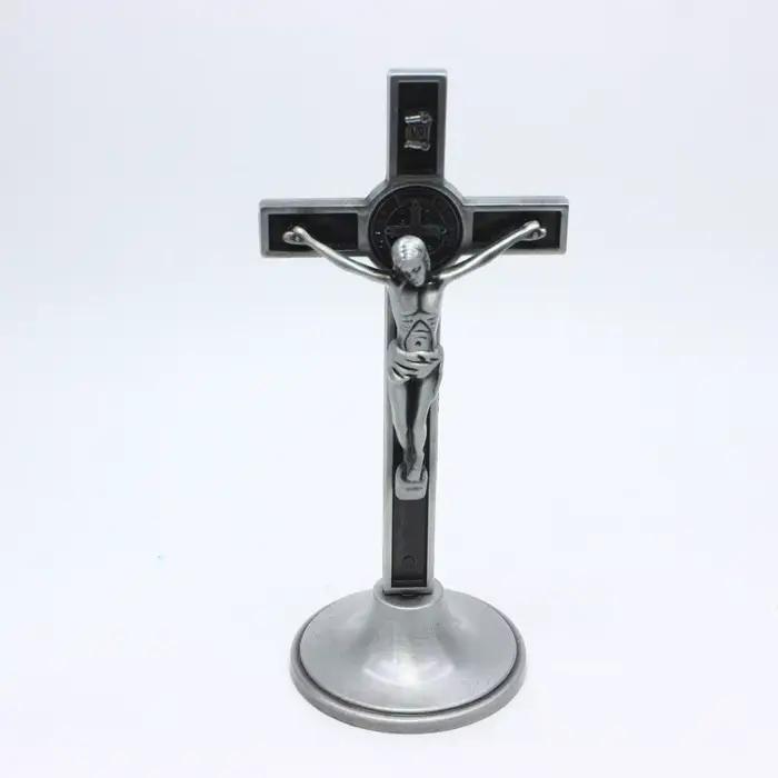 Figurine de croix de Nina Ifix, statue de Jésus catholique, support, église de prière religieuse, dé