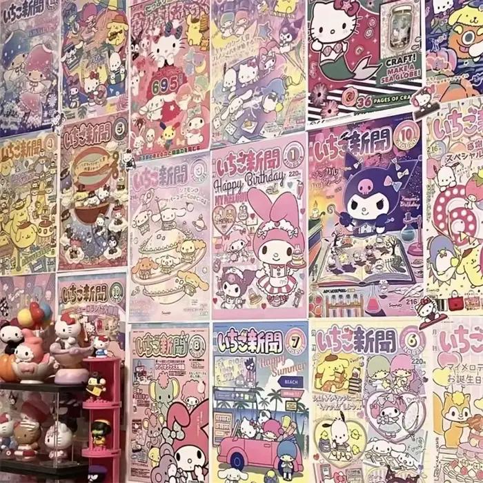Affiches Kawaii Hello Kitty Kuromi, peinture sur papier, dessin animé japonais mignon, décoration de