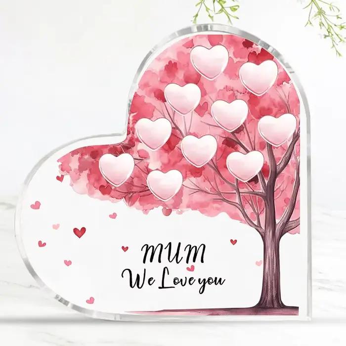 Cadeaux pour la fête des mères de la part de sa fille ou de son fils, plaque d'arbre généalogique pe