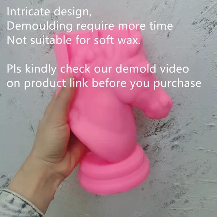 Moule à bougie en silicone pour statue de tête de cheval, sculpture d'équitation de buste, figurine 