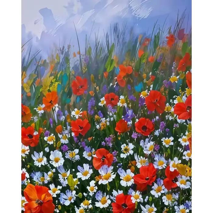 Kit de peinture par numéros DIY 40x50cm, fleurs, artisanat, toile à peindre, peinture par numéros po