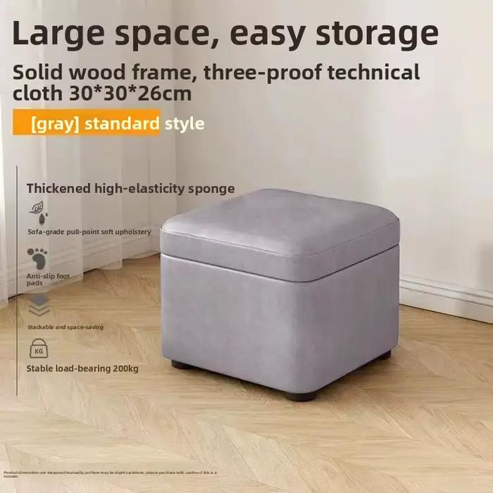 Pouf de rangement - Canapé organisateur rembourré avec compartiment caché pour salon