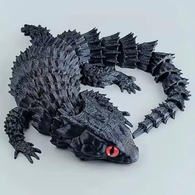 Ornement caméléon d'impression 3D (2025 nouveau) : modèle de lézard rampant de couleur dégradée – Dé