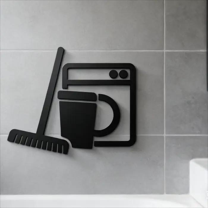 Panneau de lavage 3D en acrylique, décor mural moderne auto-adhésif pour buanderie