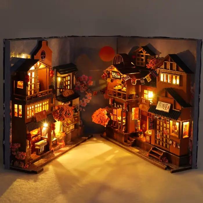 1 pièce, Kit de coin livre de bricolage, Kit de modèle d'assemblage, décoration d'étagère, Micro mod