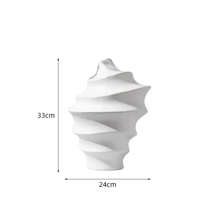 Vase en céramique, ornements en forme de spirale géométrique, vase à fleurs, artisanat en céramique,
