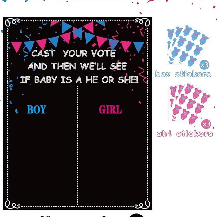 1 Ensemble de décorations et fournitures de fête pour révélation du sexe (garçon ou fille), jeux pou