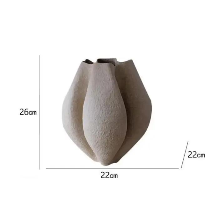Vase artistique à plis géométriques irréguliers, pot de fleurs en résine, artisanat, accessoires pou