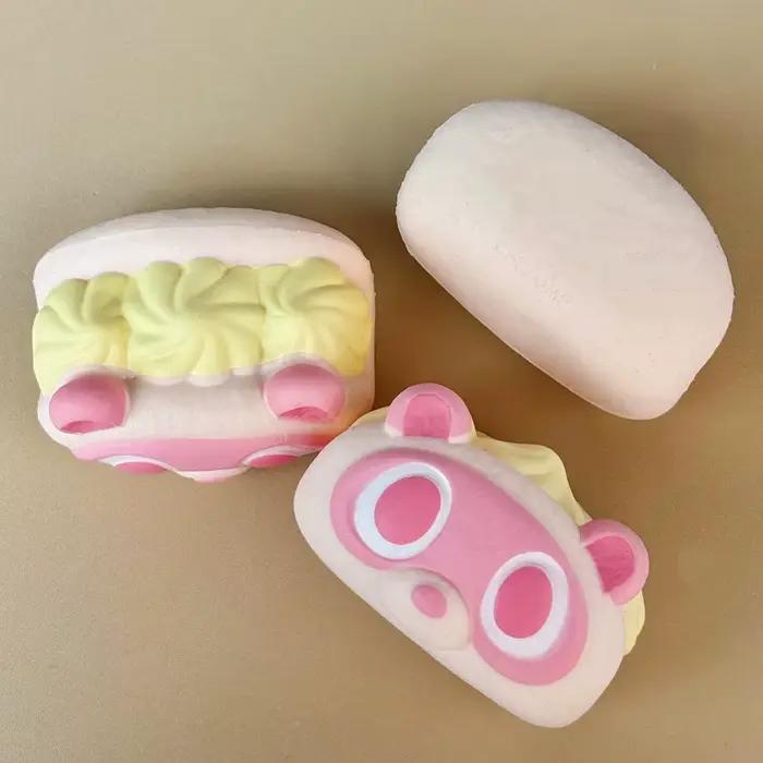 Décoration d'intérieur mignonne : Figurine de raton laveur de dessin animé en pâte à modeler à rebon