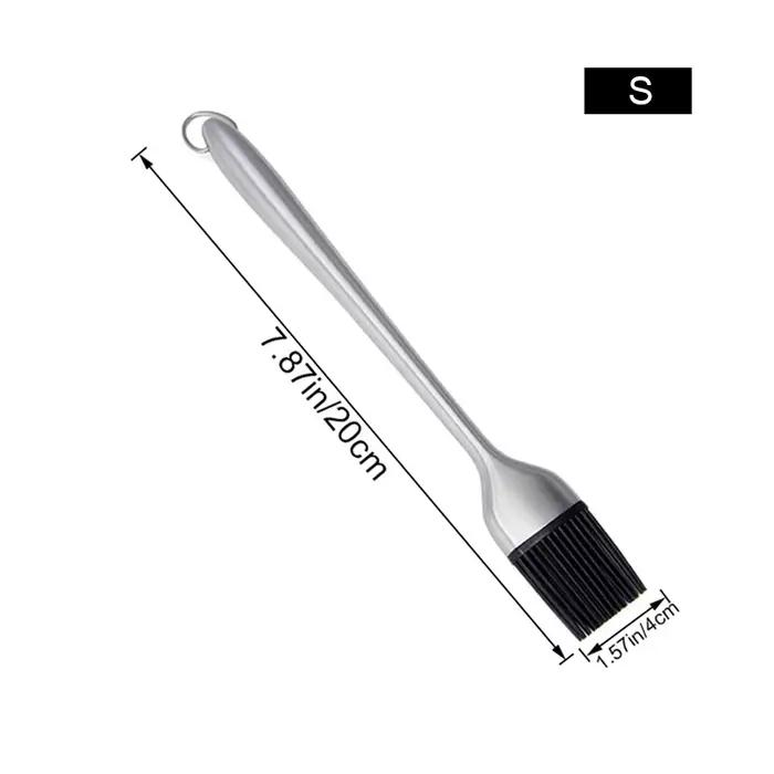 Brosse à badigeonner en Silicone pour Barbecue, brosse à Sauce à l'huile, poignée en acier inoxydabl