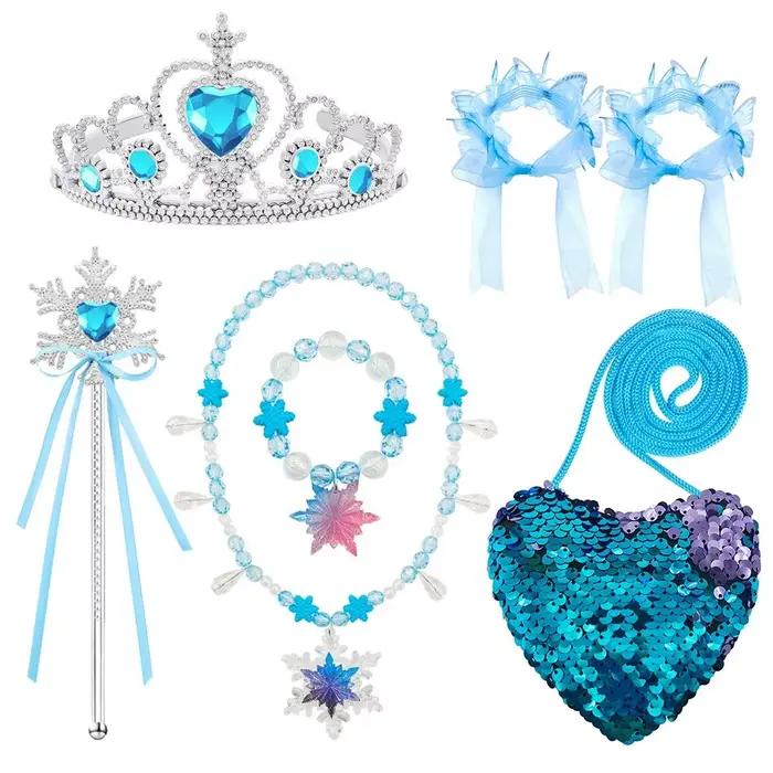 Costume de reine Elsa pour filles, robe en velours avec Cape détachable, col en fausse fourrure, ten