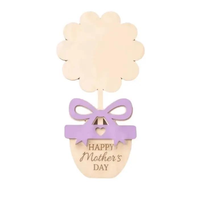 Plaque décorative peinte à la main pour la fête des mères, cadeaux pour maman, panneau DIY avec empr