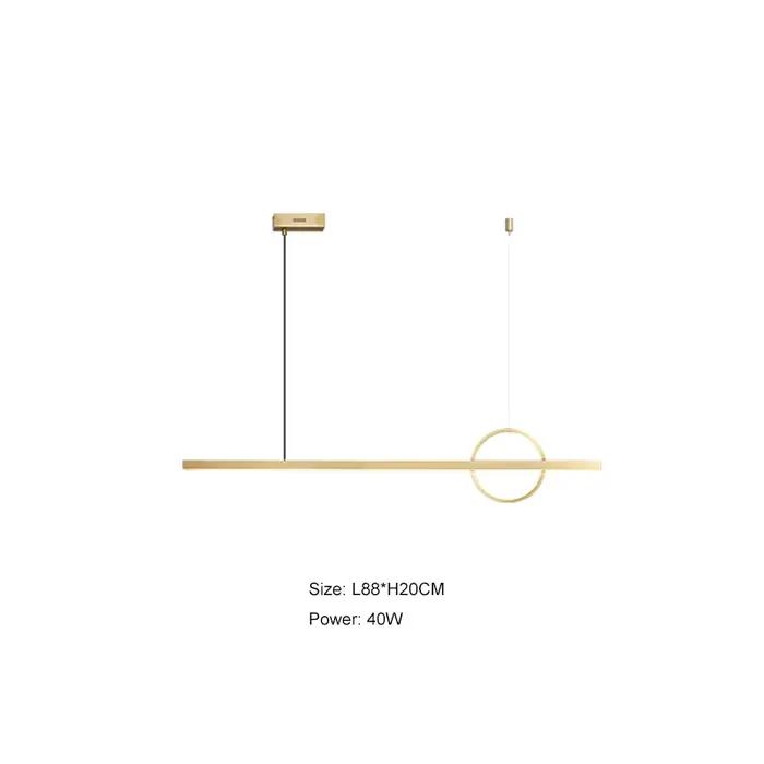 Lustre Long au Design Nordique, Suspension Minimaliste pour Restaurant, Ambiance Géométrique, Bar, D