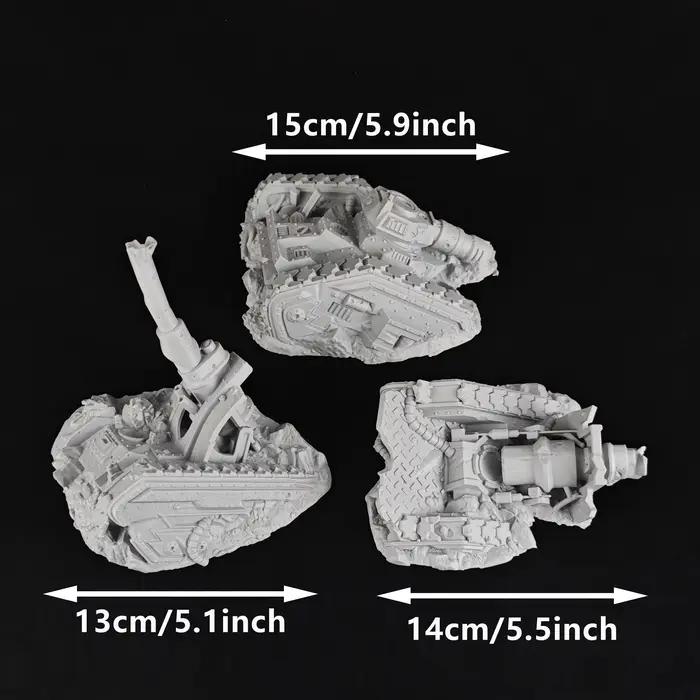 Véhicule blindé - Modèle imprimé en 3D - Scène de ruines de véhicule armé d'artillerie - Miniature -