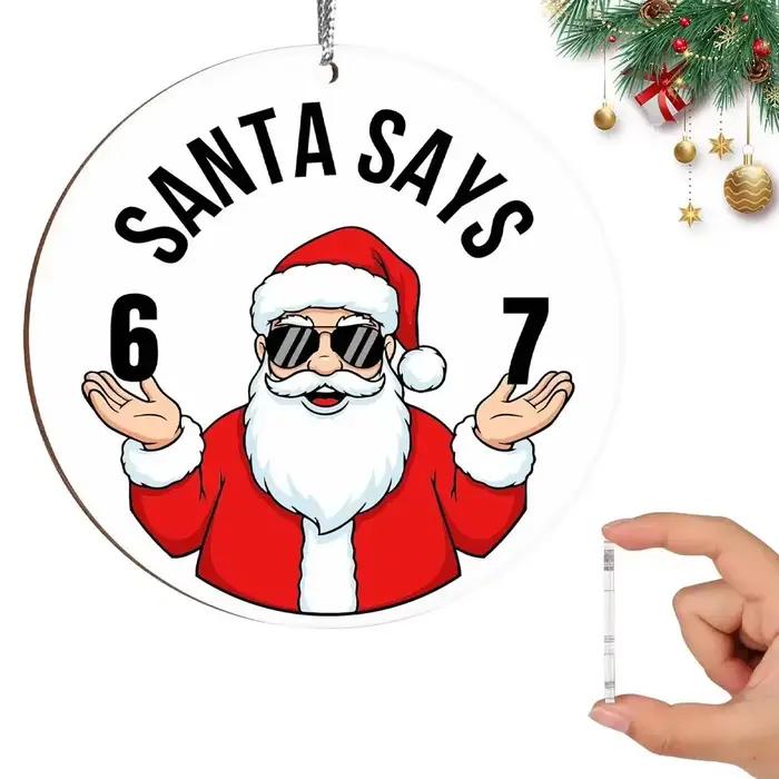 Ornement de noël du père noël dites à 77, décor d'arbre, cadeau de vacances coquin, cadeau Unique, d
