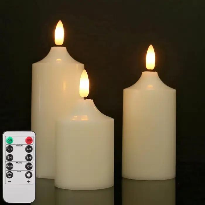Bougie électrique LED étanche sans flamme avec télécommande, bougies chauffe-plat scintillantes, Hal