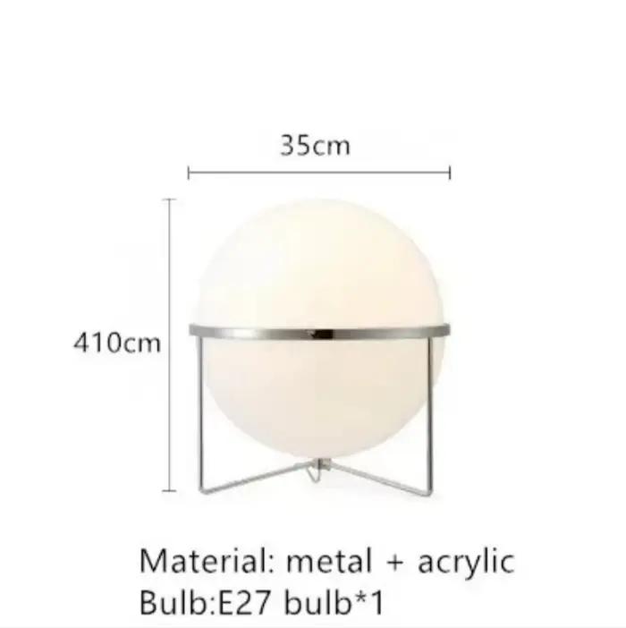 Lampadaire acrylique minimaliste moderne Style Antique boule ronde Chrome métal blanc lampadaire lam