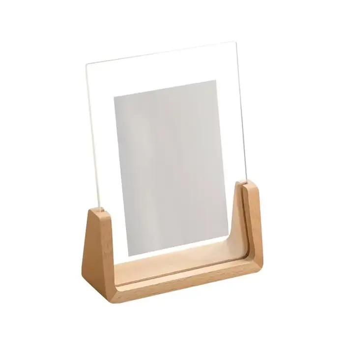 Cadre photo créatif en noyer/hêtre, cadre transparent en acrylique en forme de U, cadre en bois pour