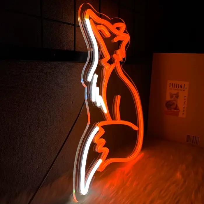 Enseigne néon Fox pour décoration murale