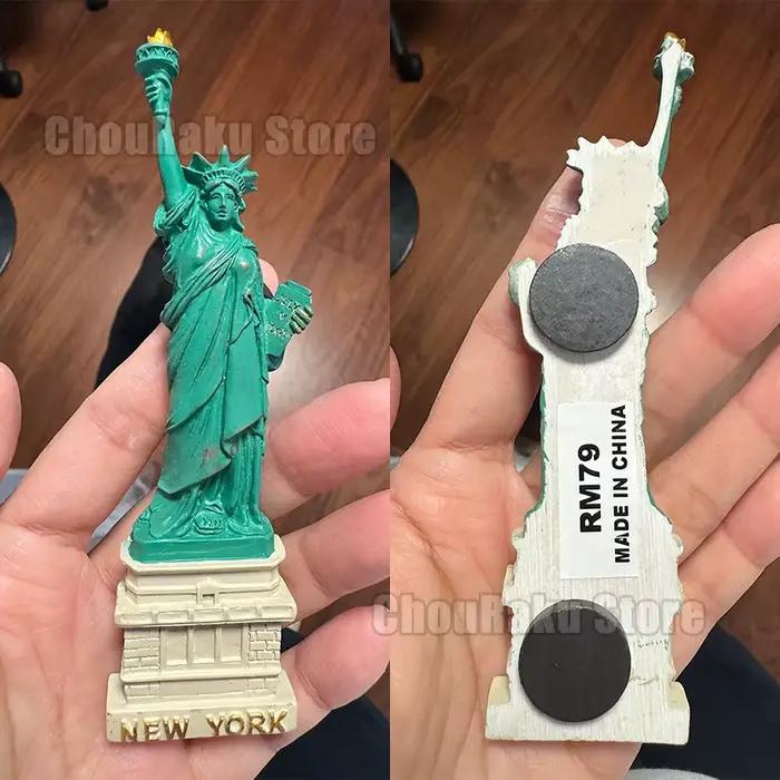 Mini Statue de la Liberté en résine, modèle 3D, aimants pour réfrigérateur, autocollant pour réfrigérateur, souvenir de voyage américain, aimant pour réfrigérateur, cadeaux créatifs