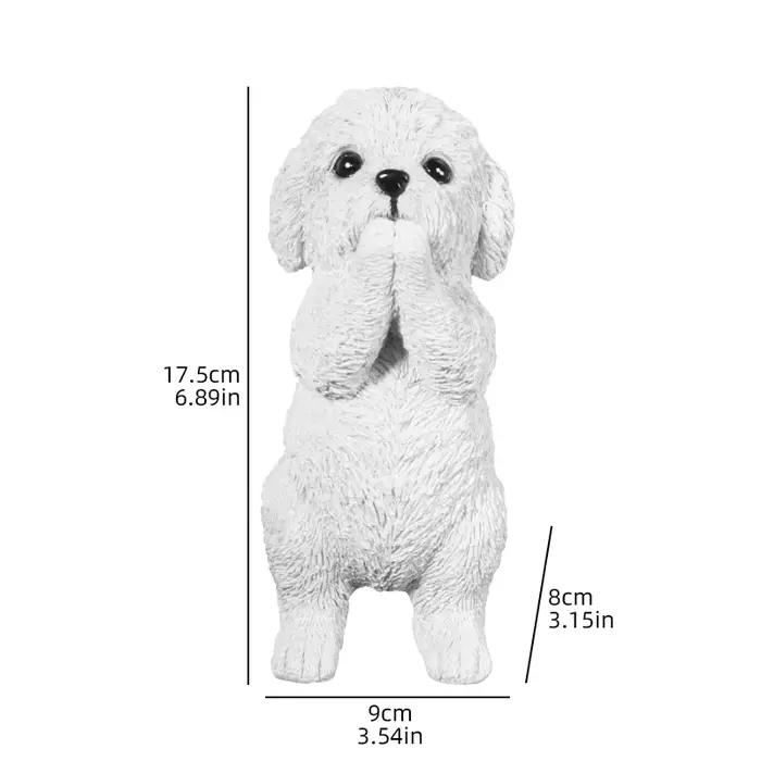 Statue sur pied de petit chien mignon, Animal créatif en résine, ornement décoratif, maison, chambre à coucher, salon, décoration extérieure, affichage